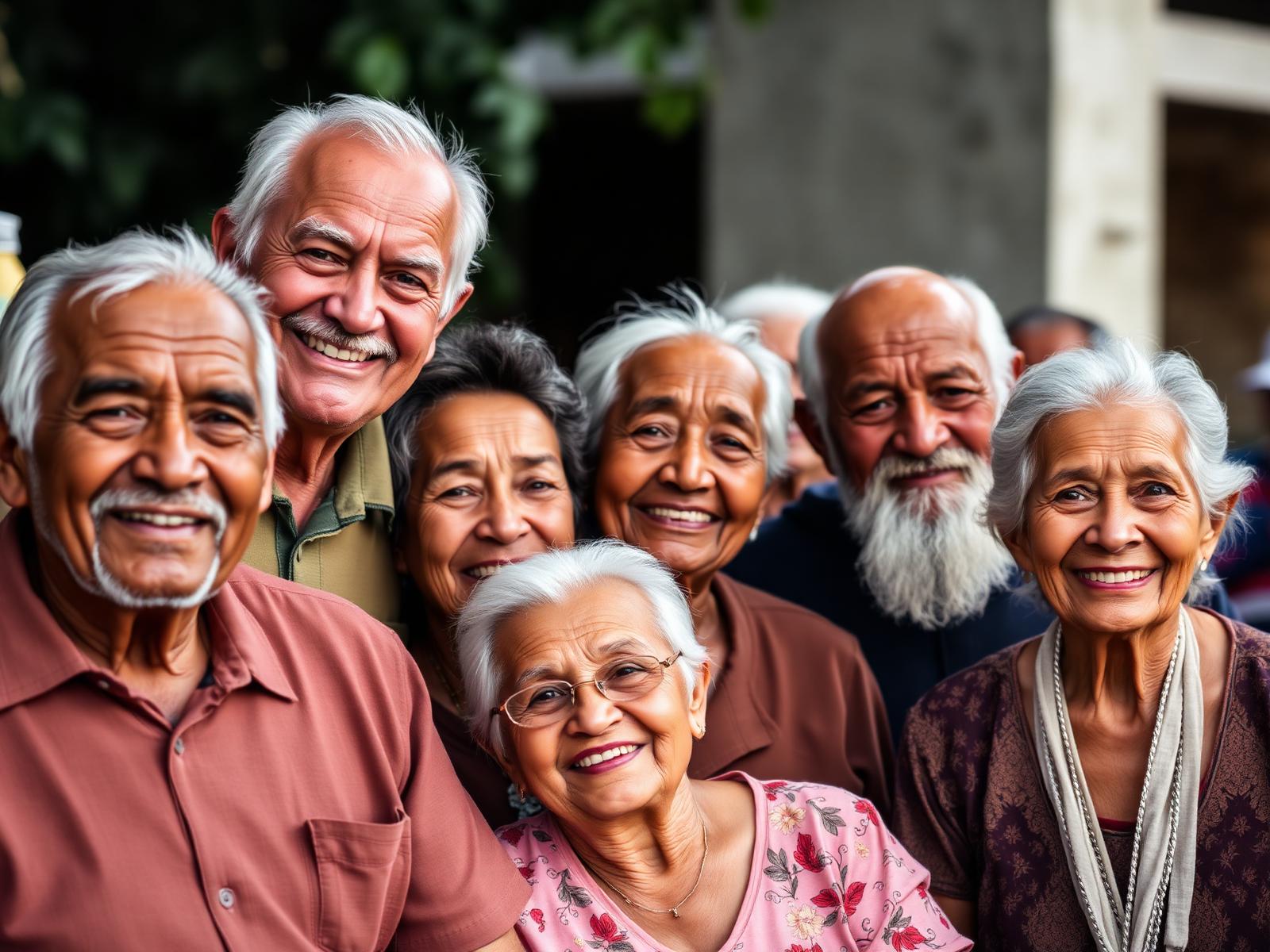 Comunidad de jubilados sonriendo